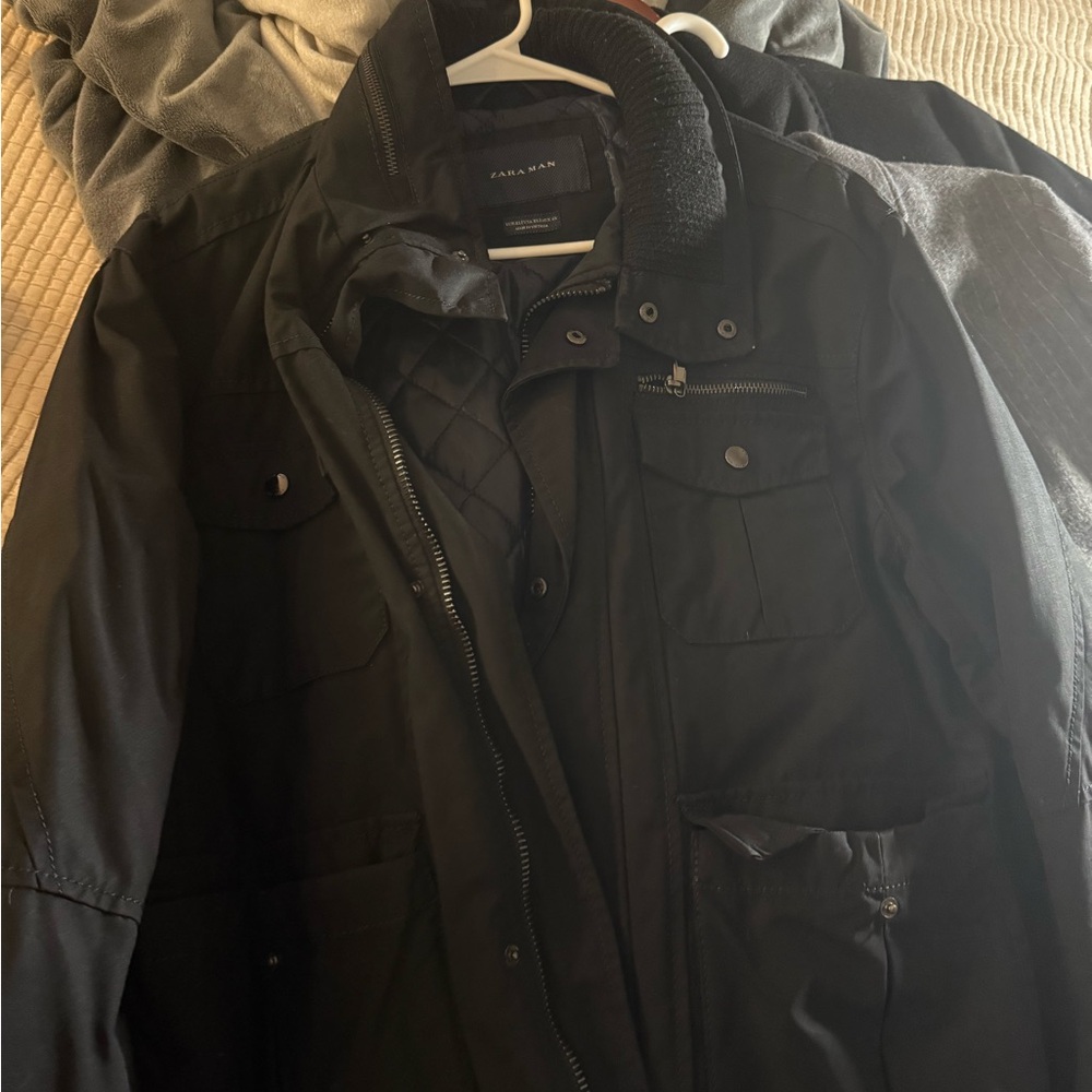 Zara Man Utility Jacket – Quilted Lining (Black, Size M approx.)